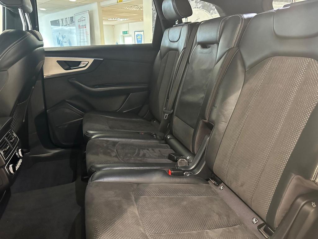 Luxury interior of Audi Q7 3.0 TDI V6 with leather Alcantara S Line sports seats